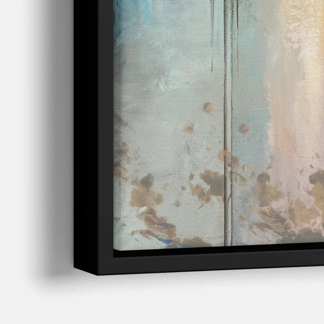 San Antonio Skyline Sunset - Close-Up Black Frame Canvas