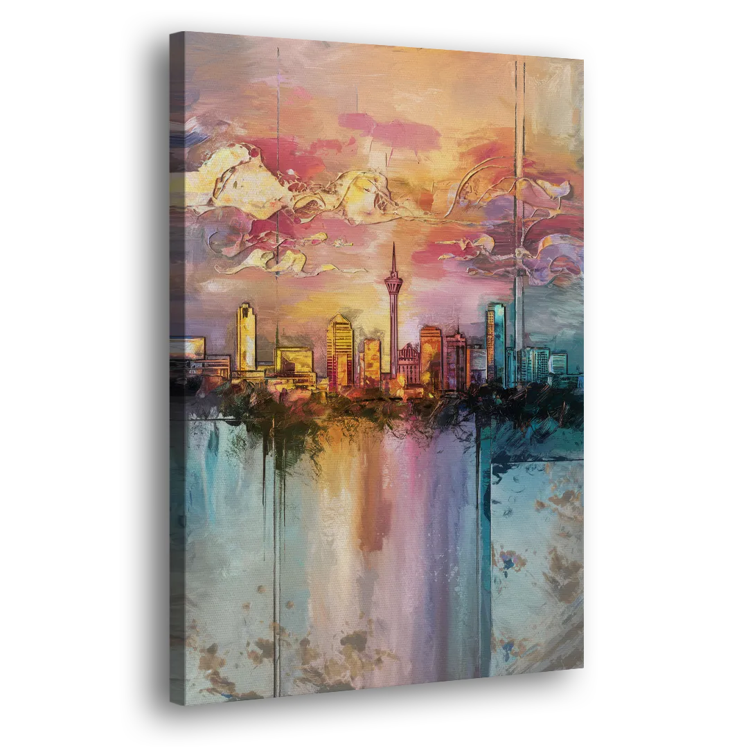 San Antonio Skyline Sunset Side - Canvas Wall Art