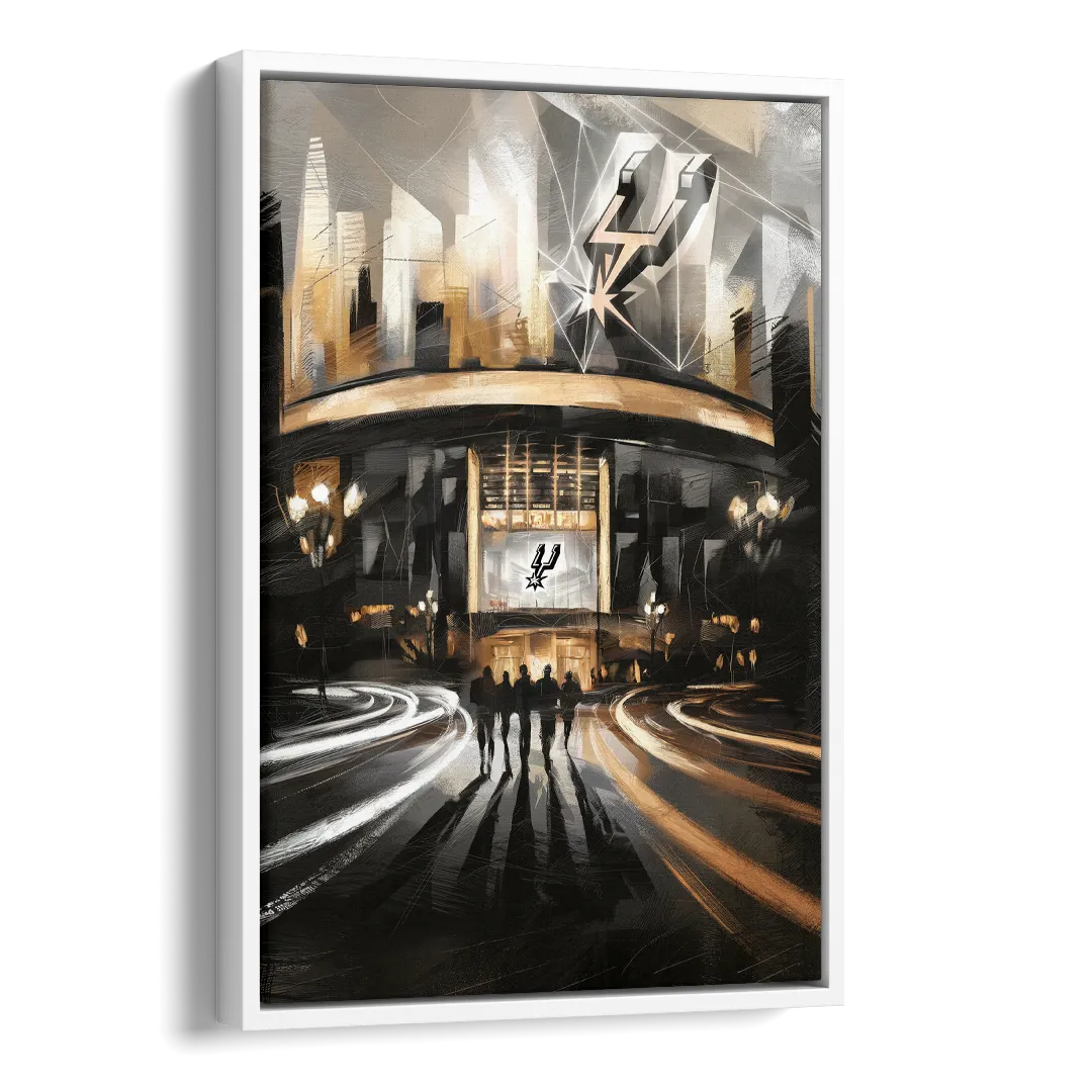 San Antonio Spurs Legacy Side - White Canvas Wall Art