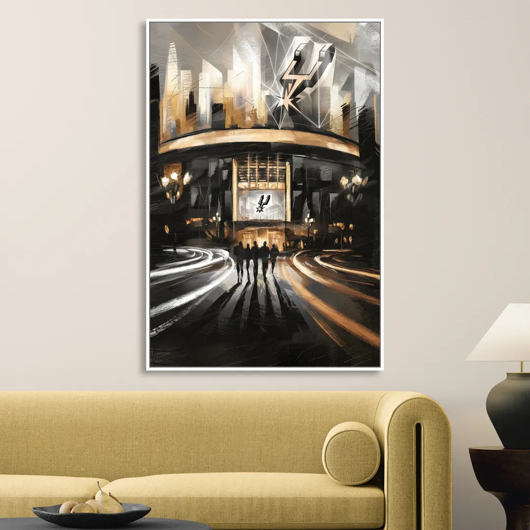 San Antonio Spurs Legacy Living Room - White Canvas Wall Art