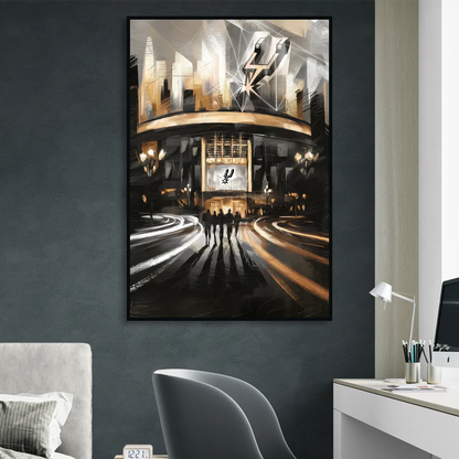 San Antonio Spurs Legacy Sitting Room - Black Canvas Wall Art