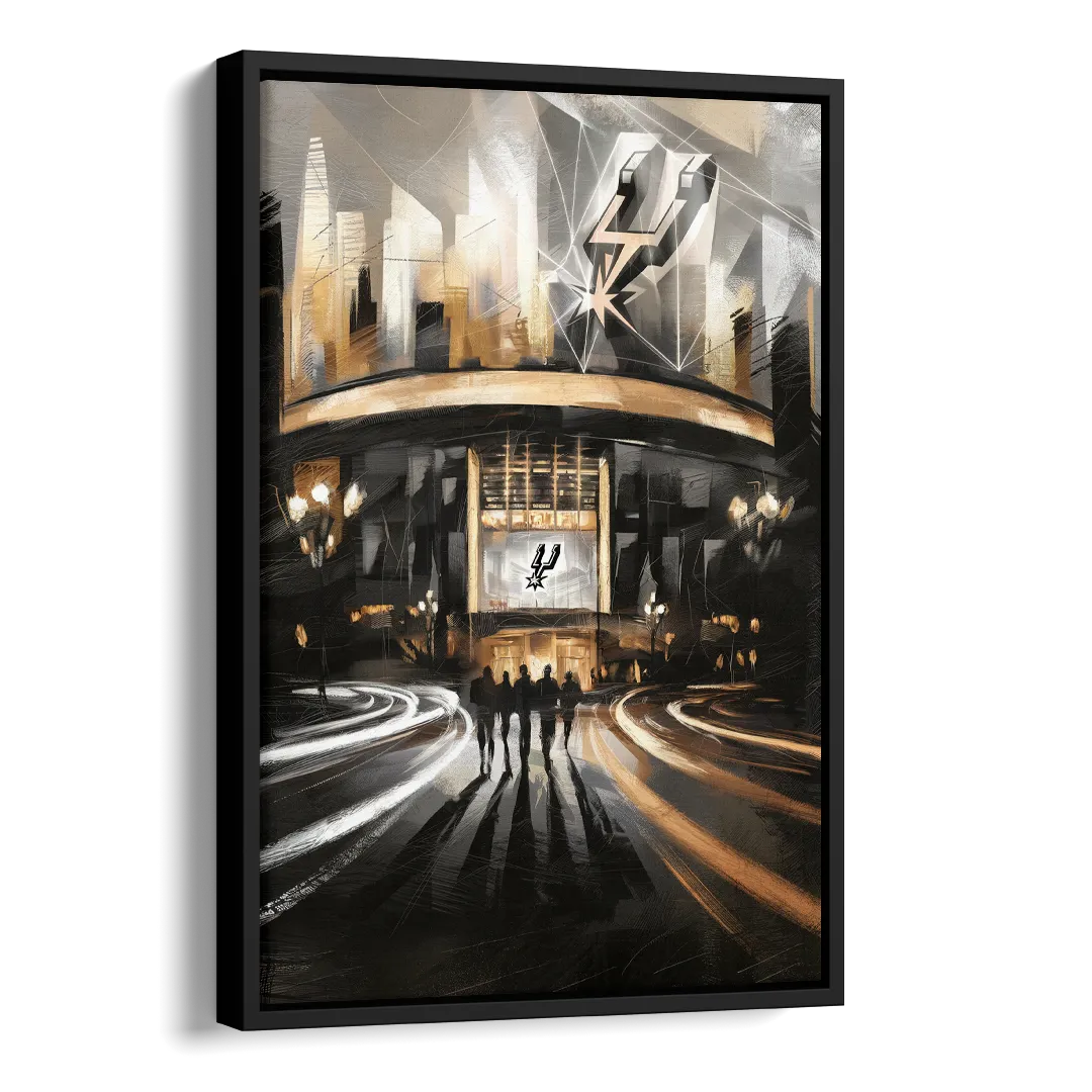 San Antonio Spurs Legacy Side - Black Canvas Wall Art