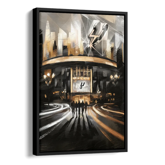 San Antonio Spurs Legacy Side - Black Canvas Wall Art
