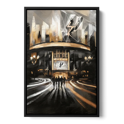 San Antonio Spurs Legacy Front - Black Canvas Wall Art