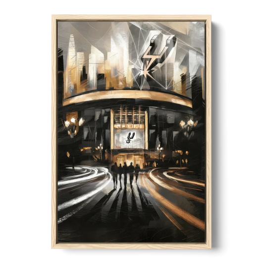 San Antonio Spurs Legacy - Oak Framed Canvas Wall Art - Front