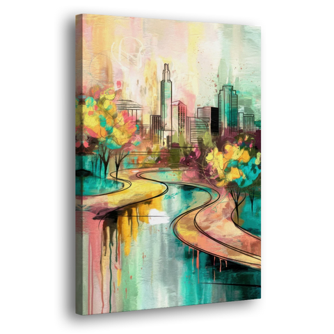 San Antonio Urban Street Art - Canvas Wall Art - Side