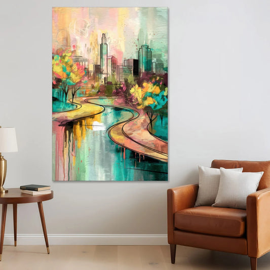 San Antonio Urban Street Art - Canvas Wall Art - Sofa - 40x60