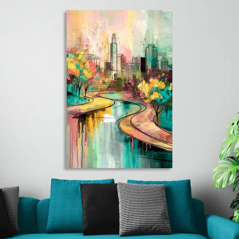 San Antonio Urban Street Art Sitting Room - Canvas Wall Art