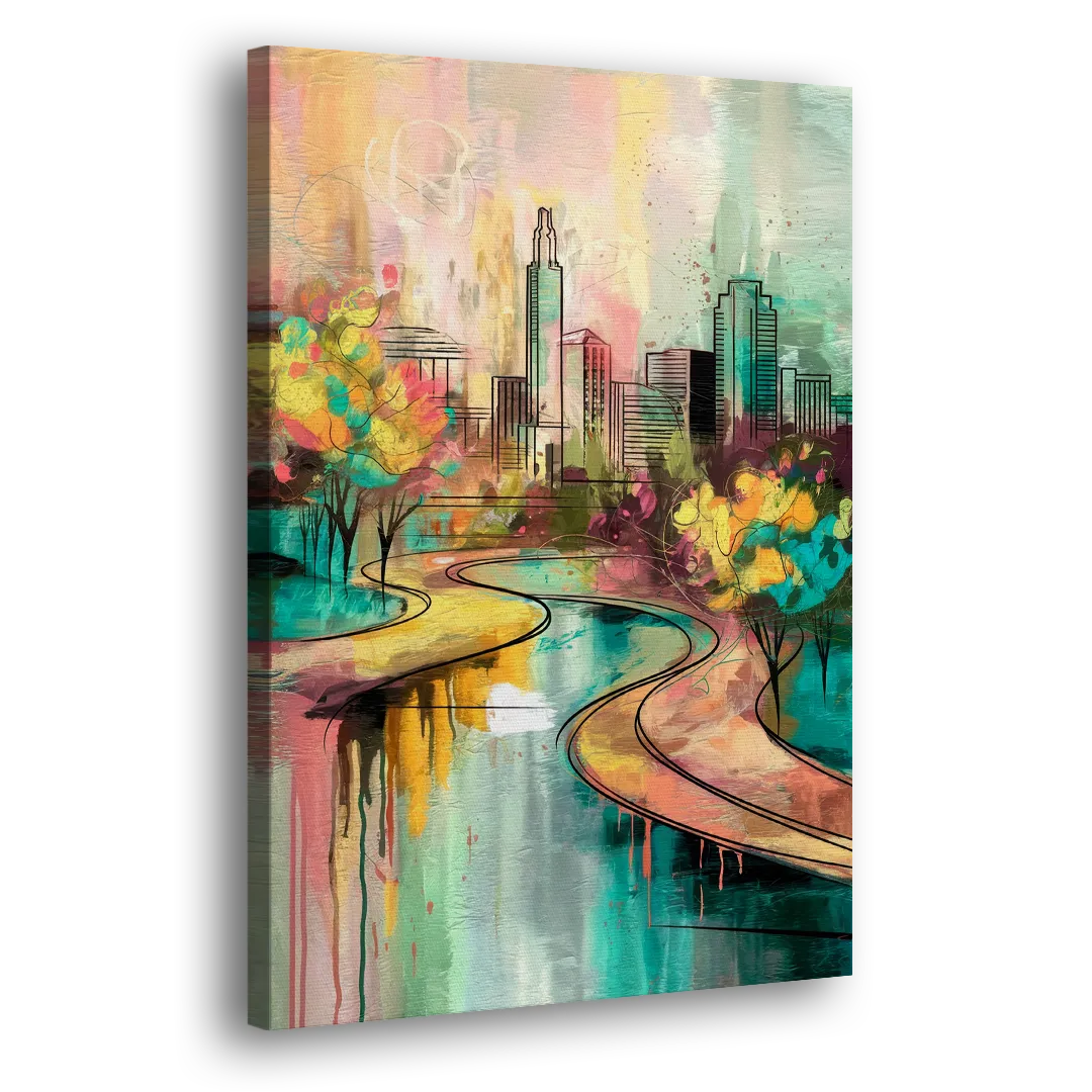 San Antonio Urban Street Art Side - Canvas Wall Art