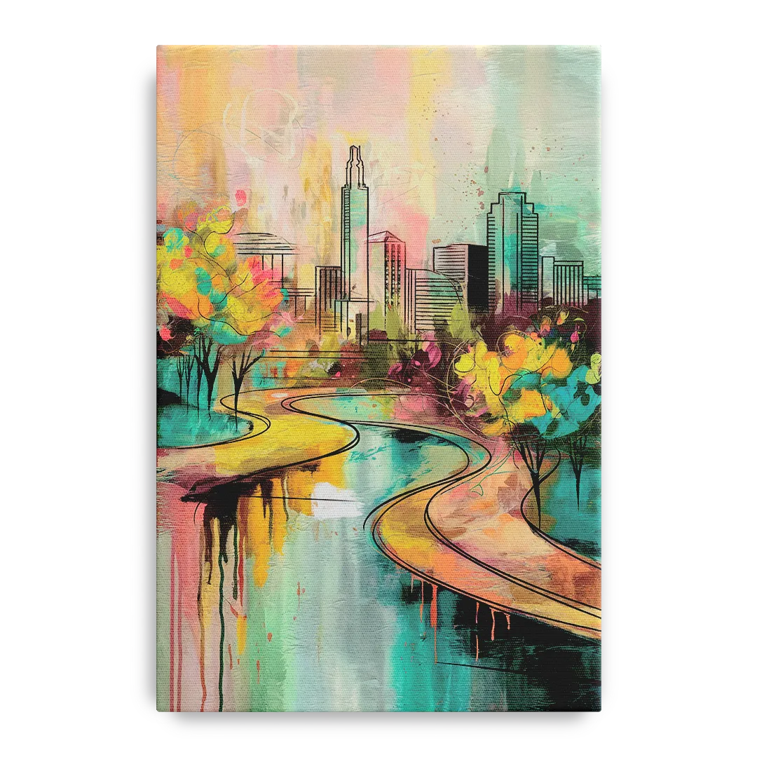 San Antonio Urban Street Art Front - Canvas Wall Art