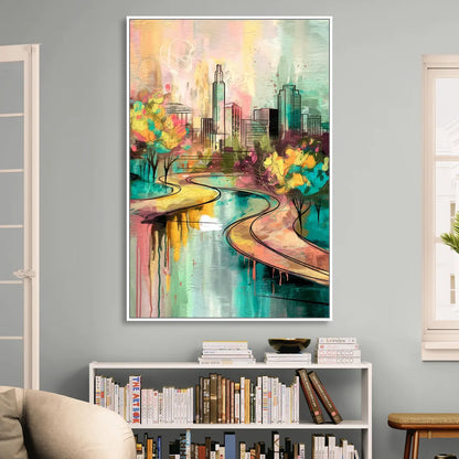 San Antonio Urban Street Art Sitting Room - White Canvas Wall Art