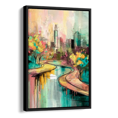 San Antonio Urban Street Art Side - Black Canvas Wall Art
