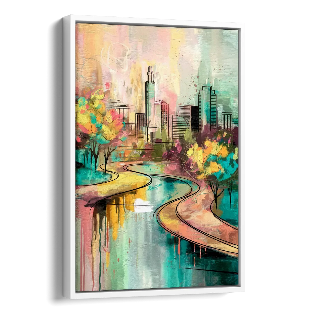 San Antonio Urban Street Art Side - White Canvas Wall Art