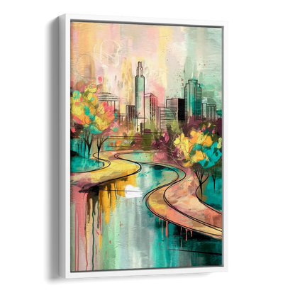 San Antonio Urban Street Art Side - White Canvas Wall Art