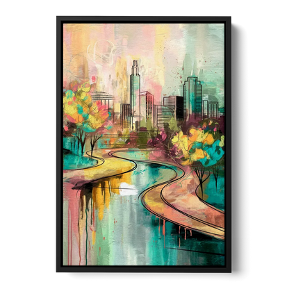 San Antonio Urban Street Art Front - Black Canvas Wall Art