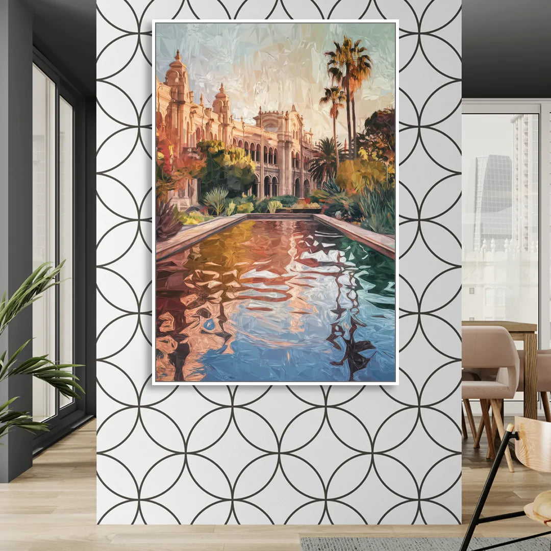 San Diego Balboa Park Scenes Sitting Room - White Canvas Wall Art
