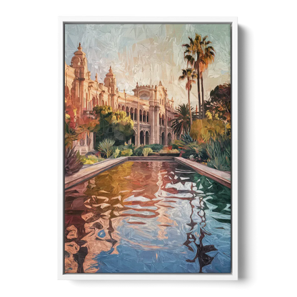 San Diego Balboa Park Scenes Front - White Canvas Wall Art
