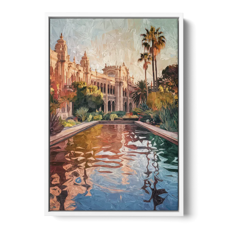 San Diego Balboa Park Scenes Front - White Canvas Wall Art