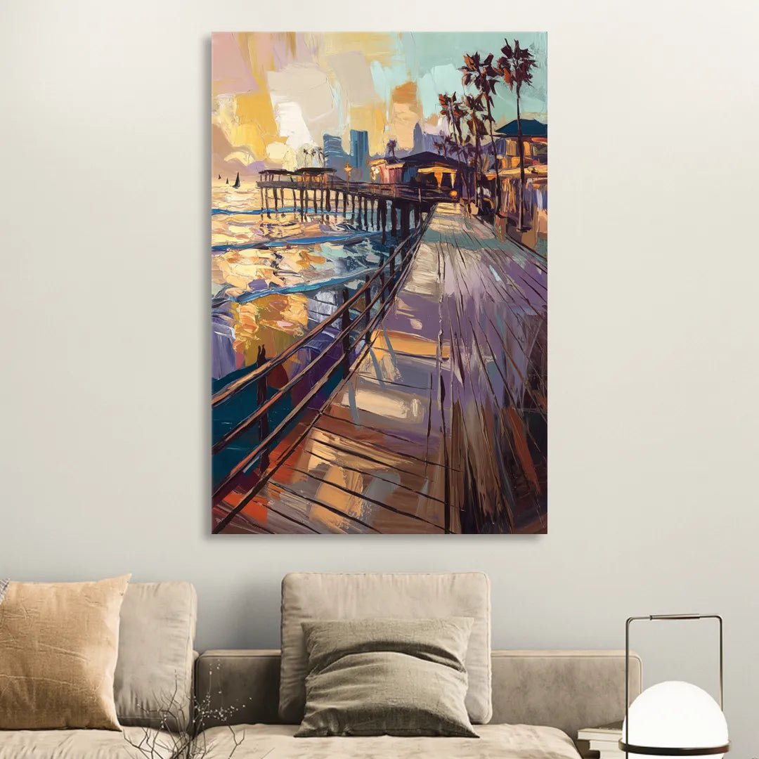 San Diego Boardwalk Scenes Sitting Room - Canvas Wall Art