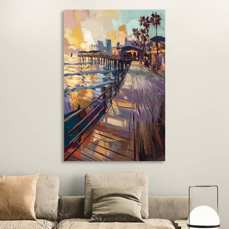 San Diego Boardwalk Scenes Sitting Room - Canvas Wall Art