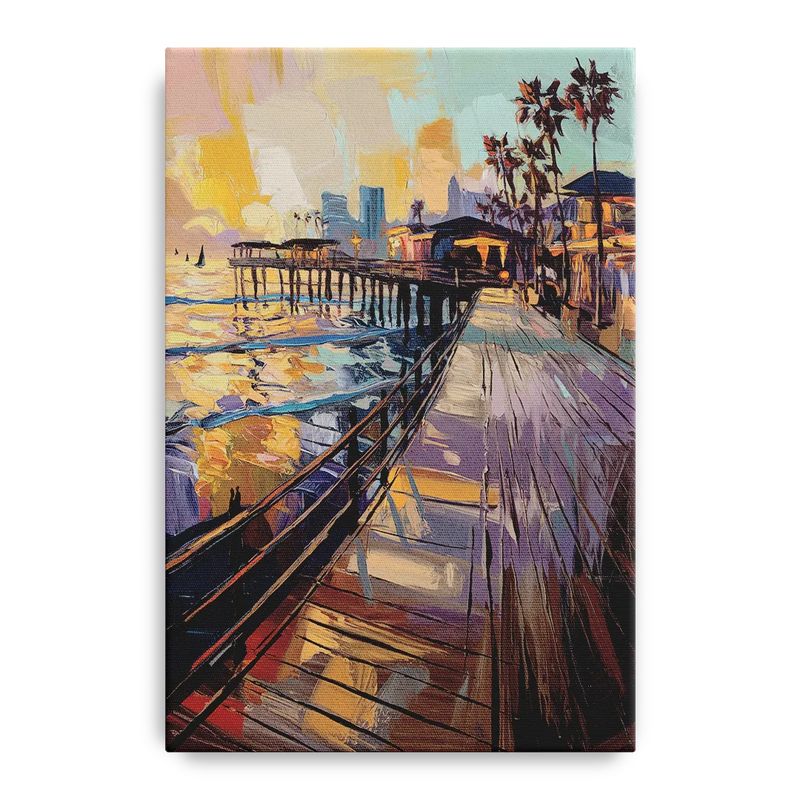 San Diego Boardwalk Scenes Front - Canvas Wall Art