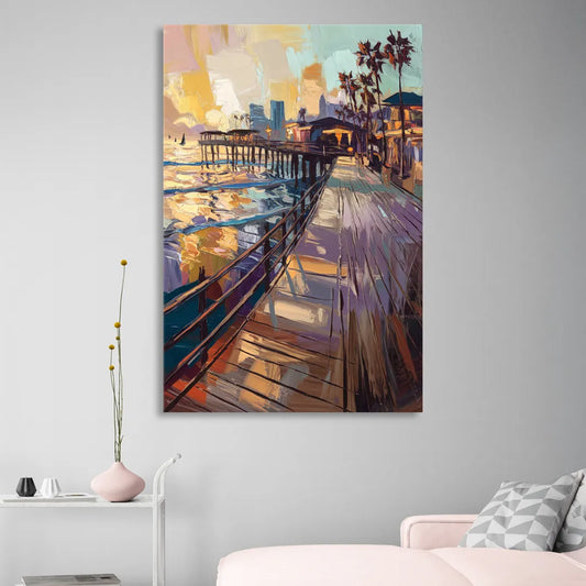 San Diego Boardwalk Scenes Living Room - Canvas Wall Art