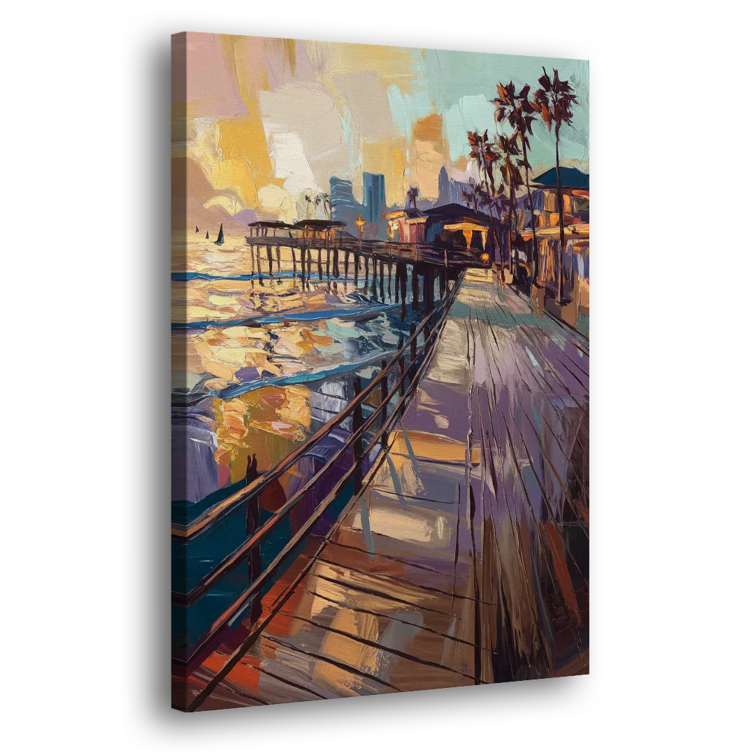 San Diego Boardwalk Scenes Side - Canvas Wall Art