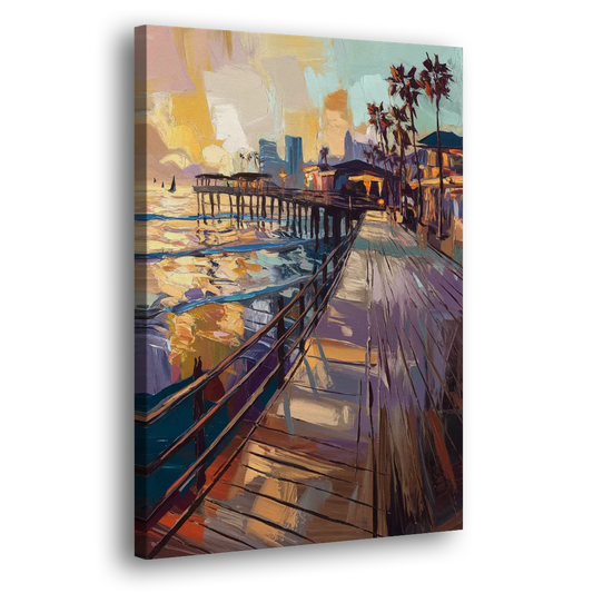 San Diego Boardwalk Scenes Side - Canvas Wall Art