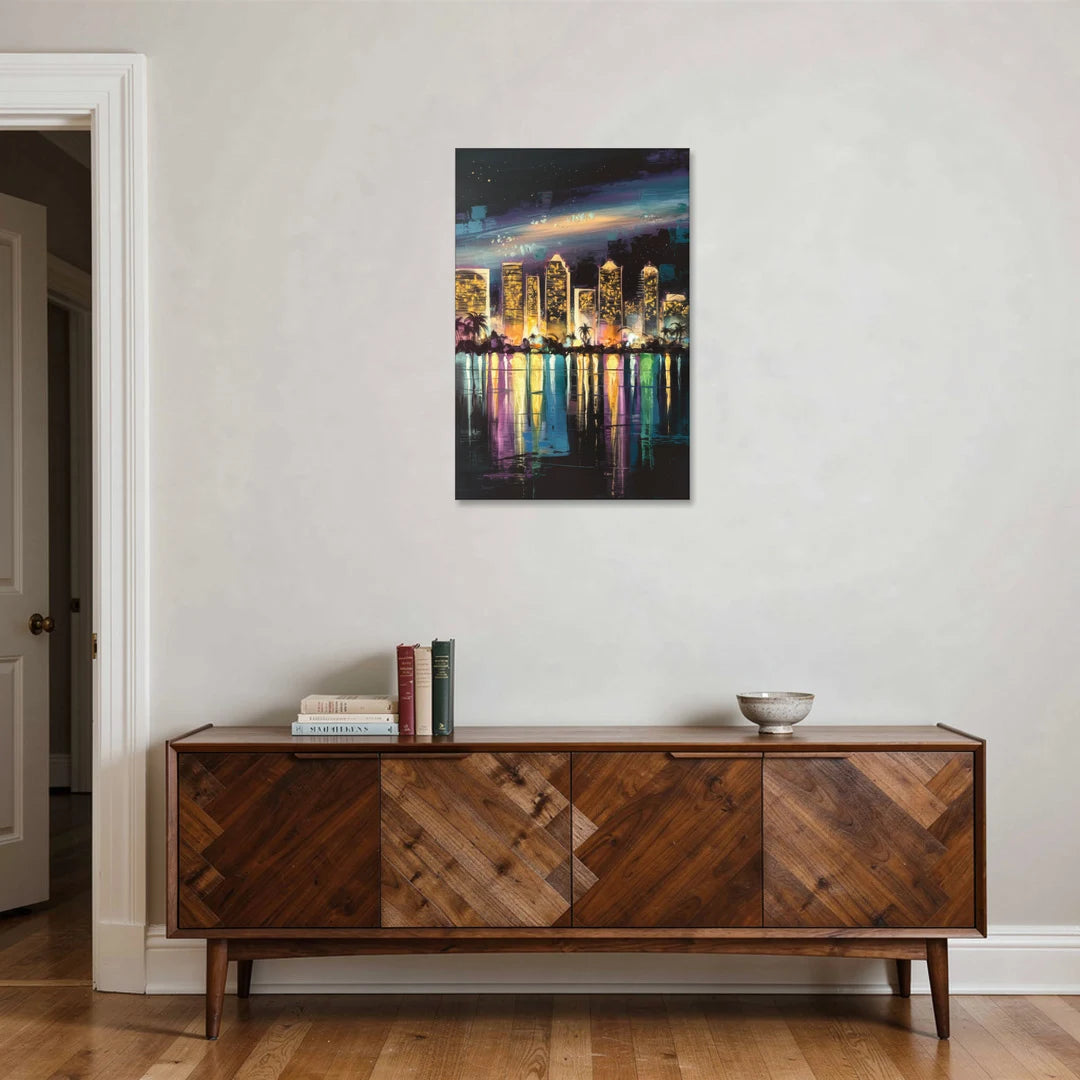 San Diego City Lights - Canvas Wall Art - Coffee Table - 24x36