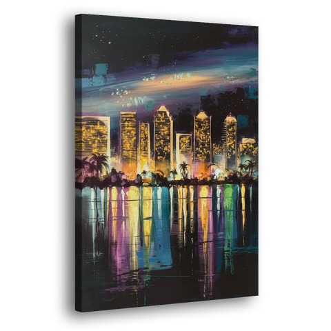 San Diego City Lights - Canvas Wall Art