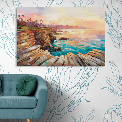 San Diego Coastal Cliffs Living Room - Canvas Wall Art