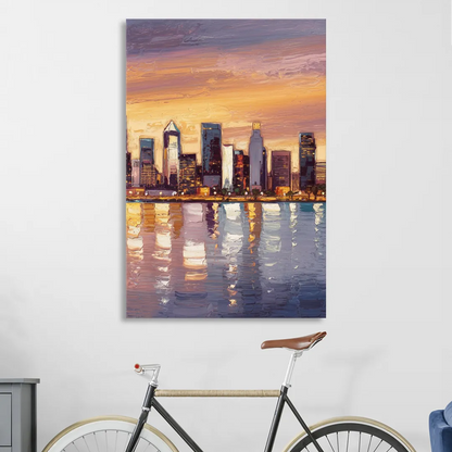 San Diego Downtown Skyline Living Room - Canvas Wall Art