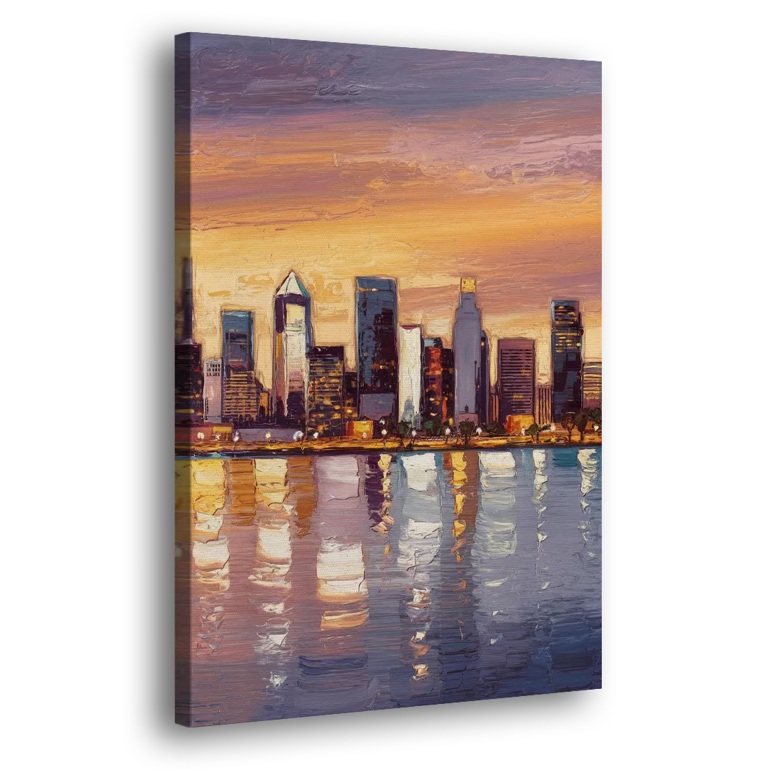 San Diego Downtown Skyline Side - Canvas Wall Art