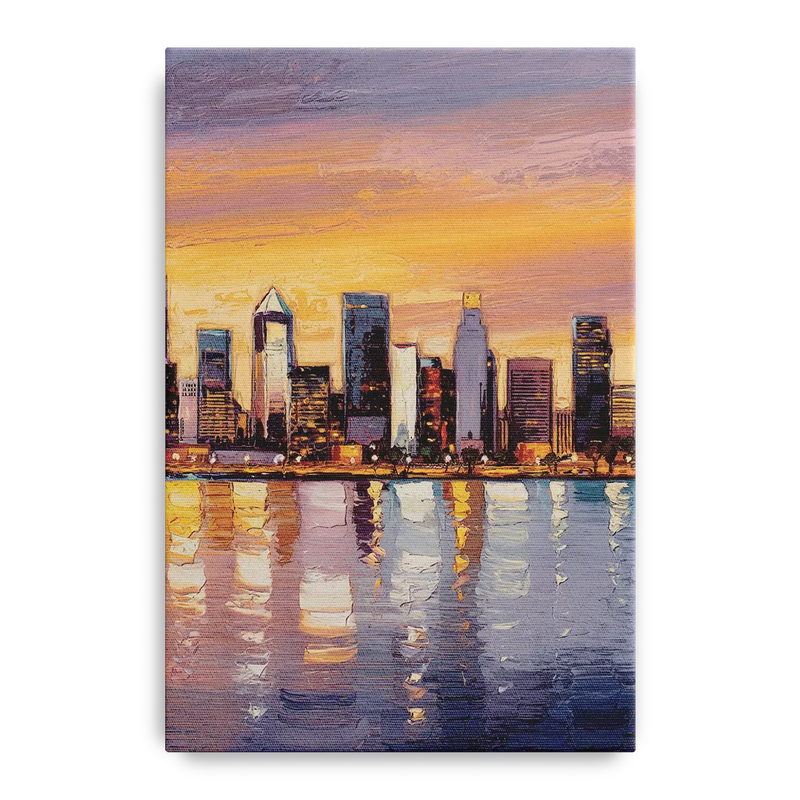 San Diego Downtown Skyline Front - Canvas Wall Art
