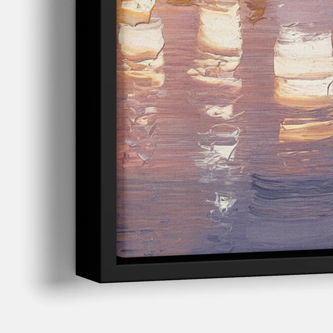 San Diego Downtown Skyline - Close-Up Black Frame Canvas
