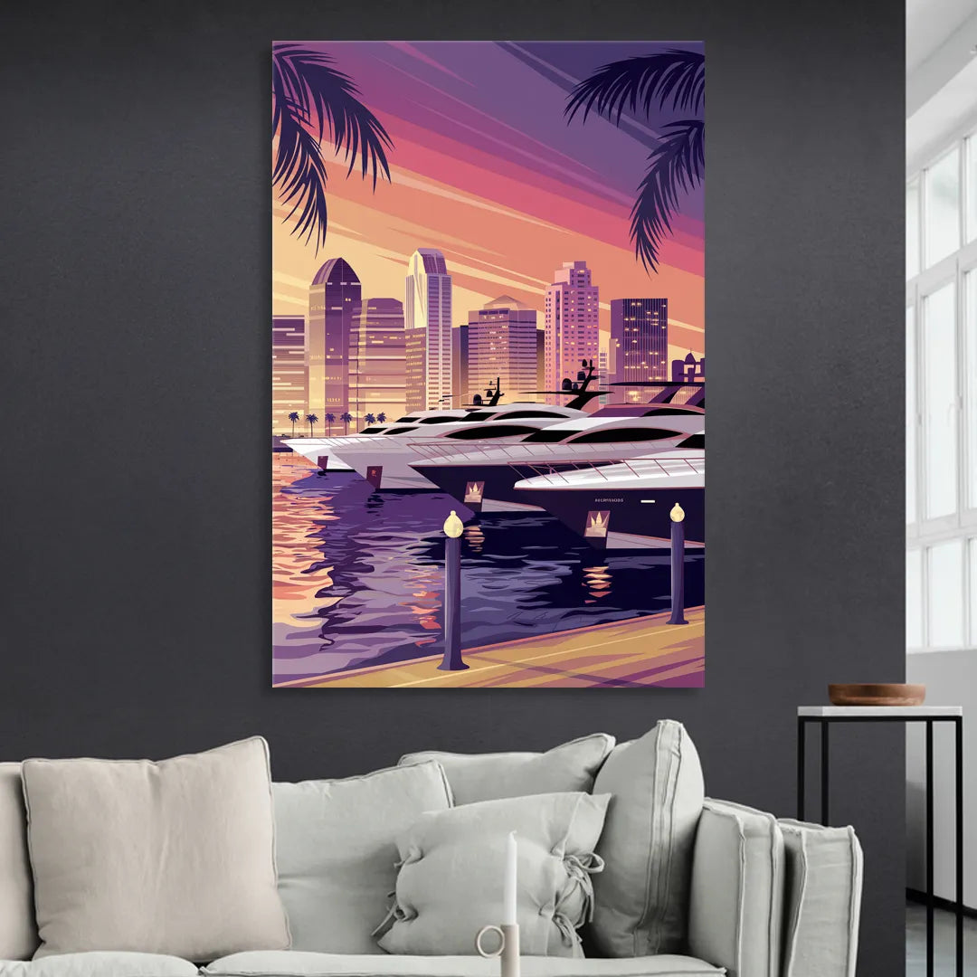San Diego Harbor View Living Room - Canvas Wall Art