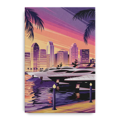 San Diego Harbor View Front - Canvas Wall Art