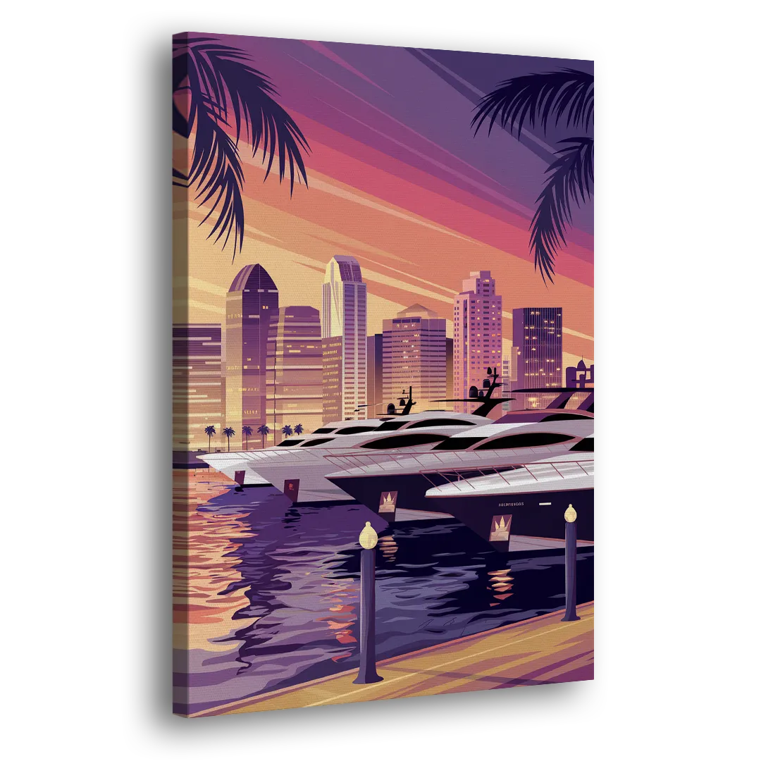 San Diego Harbor View Side - Canvas Wall Art