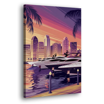 San Diego Harbor View Side - Canvas Wall Art