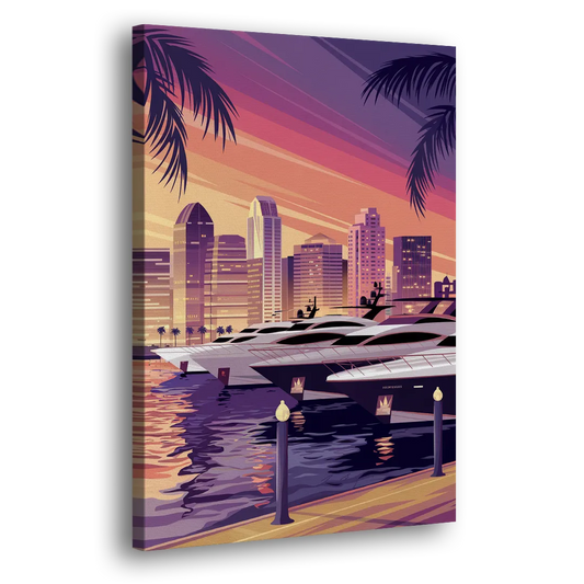 San Diego Harbor View Side - Canvas Wall Art
