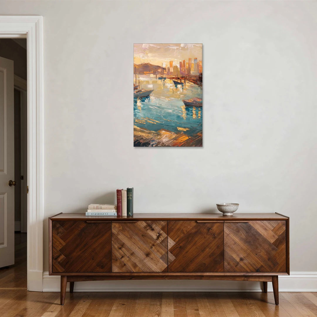 San Diego Harbor View Coastal - Canvas Wall Art - Coffee Table - 24x36