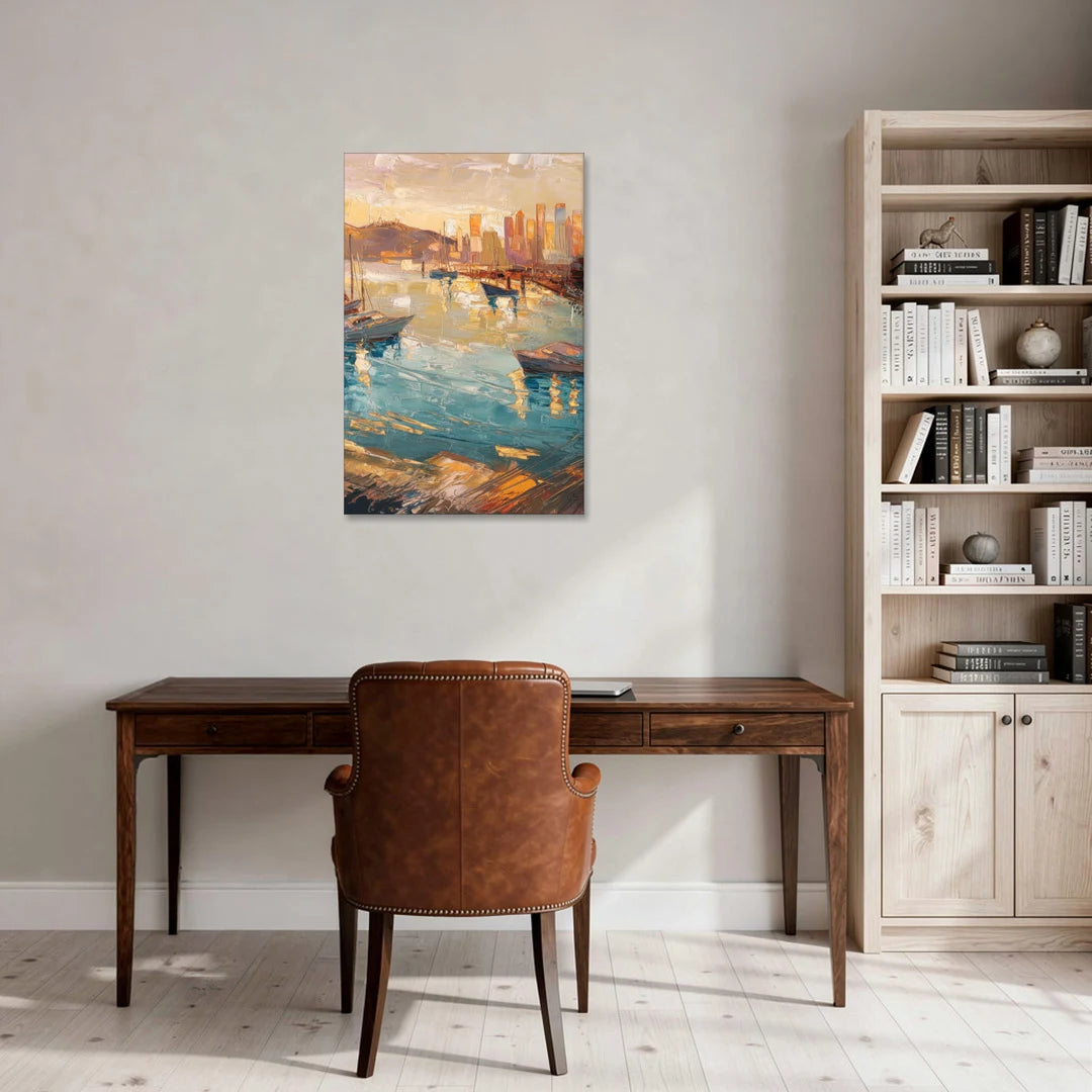 San Diego Harbor View Coastal - Canvas Wall Art - Office - 24x36