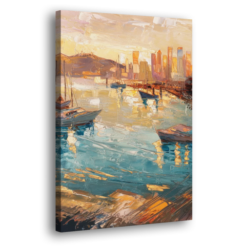 San Diego Harbor View Coastal - Canvas Wall Art - Side