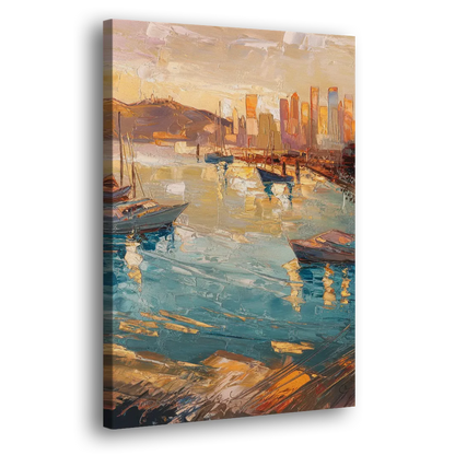 San Diego Harbor View Coastal Side - Canvas Wall Art
