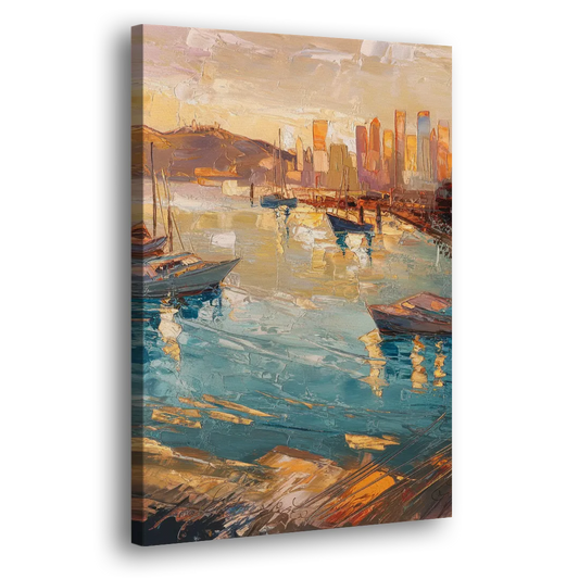 San Diego Harbor View Coastal Side - Canvas Wall Art
