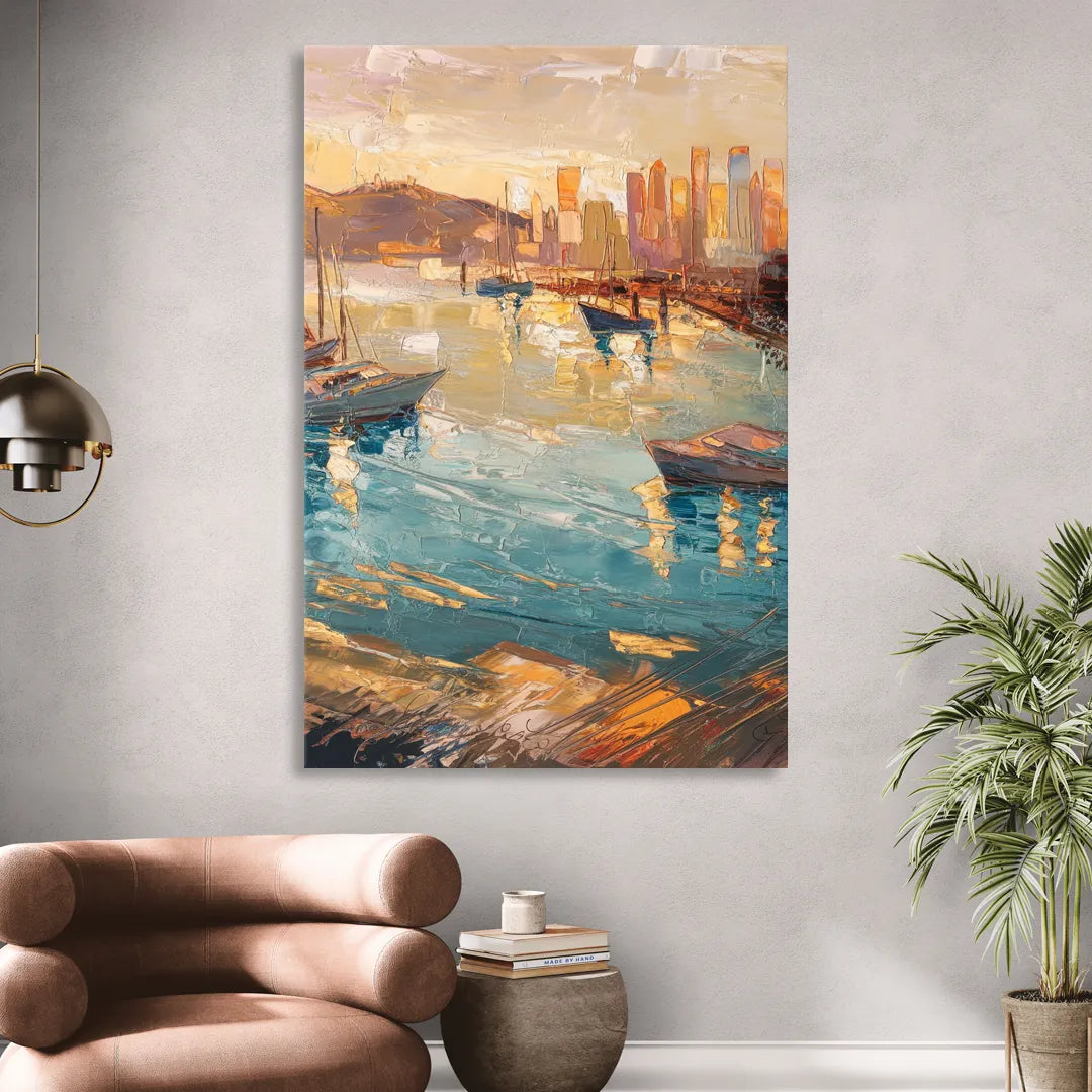 San Diego Harbor View Coastal Living Room - Canvas Wall Art