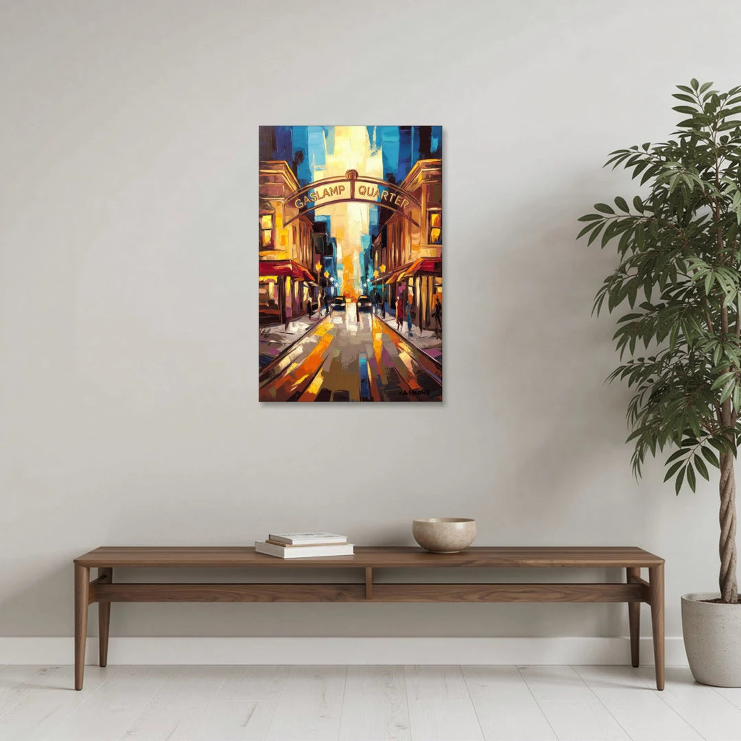 San Diego Historic Gaslamp District - Canvas Wall Art - Coffee Table - 24x36