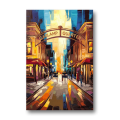 San Diego Historic Gaslamp District - Canvas Wall Art - Front
