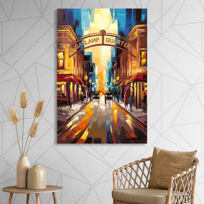 San Diego Historic Gaslamp District Sitting Room - Canvas Wall Art