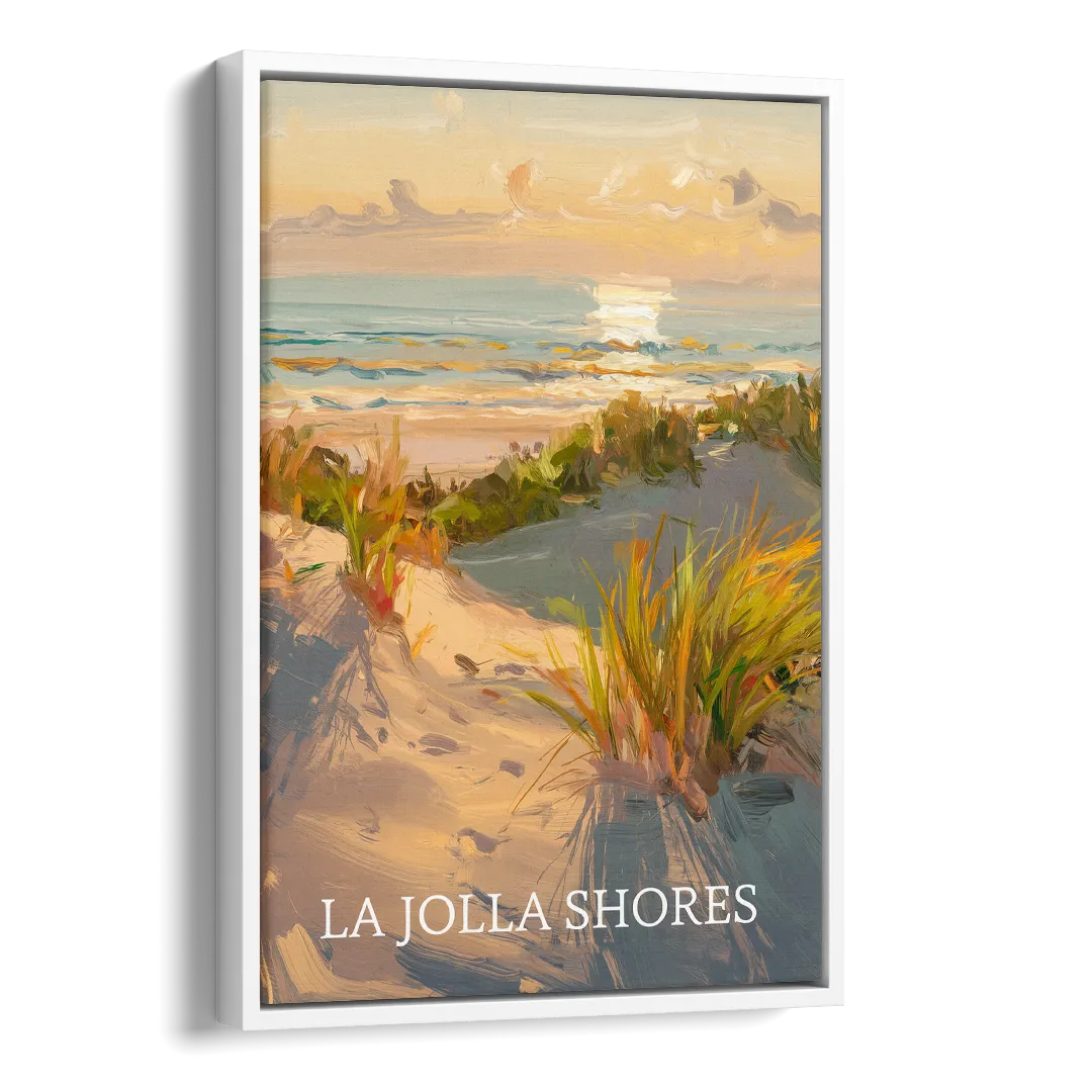 San Diego La Jolla Shores Side - White Canvas Wall Art